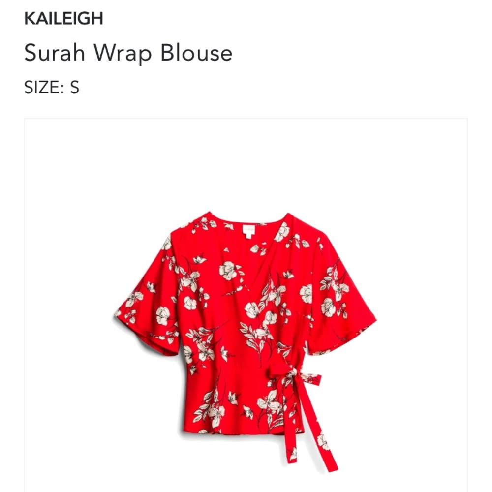 Kaleigh Sura wrap blouse, red, size small